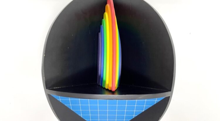 Multiplo Arcobaleno numerato, firmato Lucio Del Pezzo, 1977