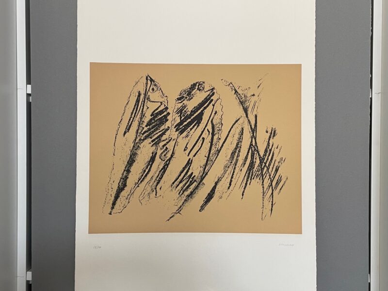 Composition Abstraite – litografia su carta. Henri Michaux (1899 – 1984)