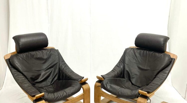 Due poltrone Kroken. Designer Ake Fribytter. Prod. Nelo Mobel. Anni’70. Pigeon armchair Kroken. Designer Ake Fribytter. Prod. Nelo Mobel. Anni’70.